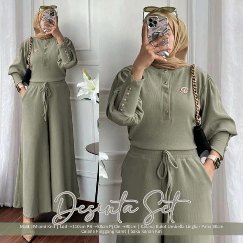 Penawaran Terbatas DESINTA SET RIB KNIT BATWING FIT TO XL // ONE SET KNIT BATWING // SETELAN WANITA
