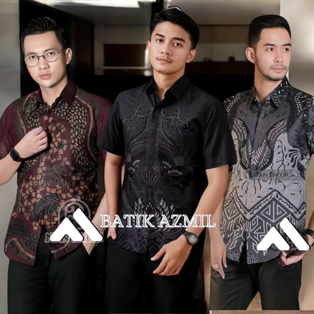Kemeja Batik Pria Modern Lengan Pendek Casual Modis Regular Fit Trendy Masa Kini OL 162