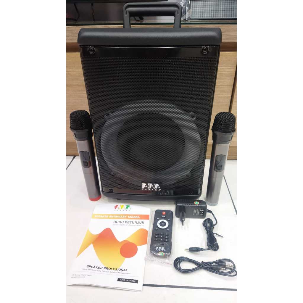 Speaker Portable AAA Tanaka Diamond Antrolley 8 Inch + Mic Wireless bluetooth