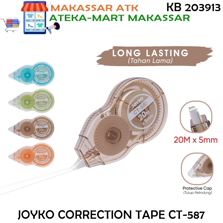 

[1PCS] JOYKO CORRECTION TAPE CT-587 TIP EX KERTAS 20 METER