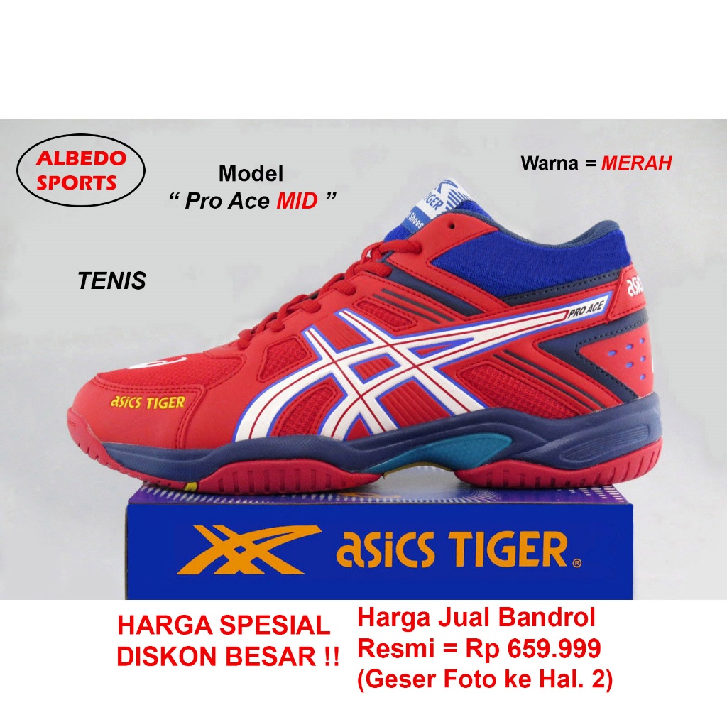 Sepatu Tenis & Padel Asics Tiger Model Pr.Ace MID Ori Indo Tennis