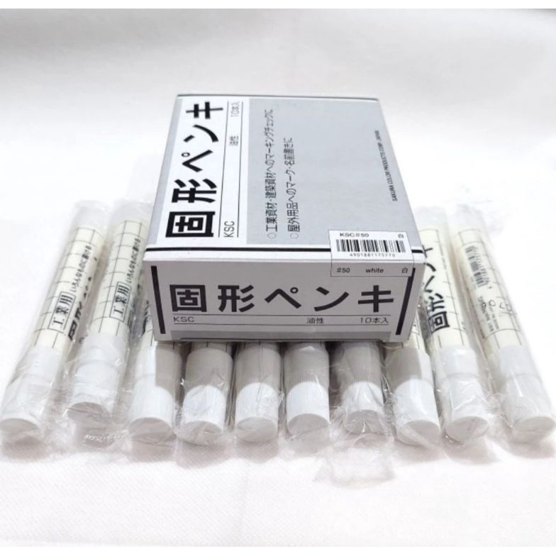 

KODE D49X Solid Marker Sakura Made In Japan Spidol permanent untuk industri Besi Beton Kayu Kaca Vinil