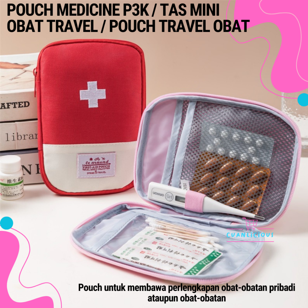 Pouch Medicine P3K / Tas Mini Obat Travel / Pouch Travel Obat / Pouch Obat
