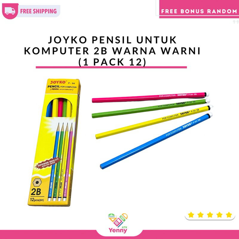 

Joyko Pensil Untuk Komputer 2B Warna Warni 1 Pack 12 (p-94)