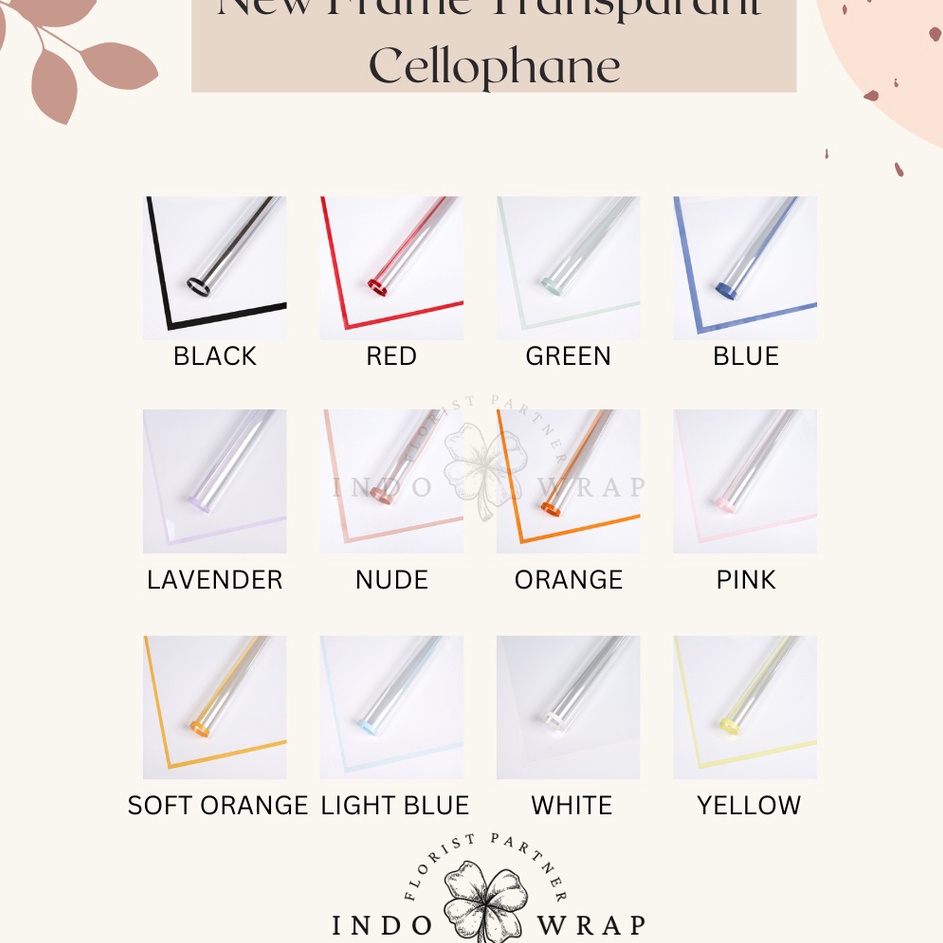 

Murah Meriah 2 LEMBAR FLOWER WRAPPING NEW FRAME TRANSPARANT CELLOPHANE WATERPROOF KERTAS BUKET BUNGA PACK FLOWER WRAP