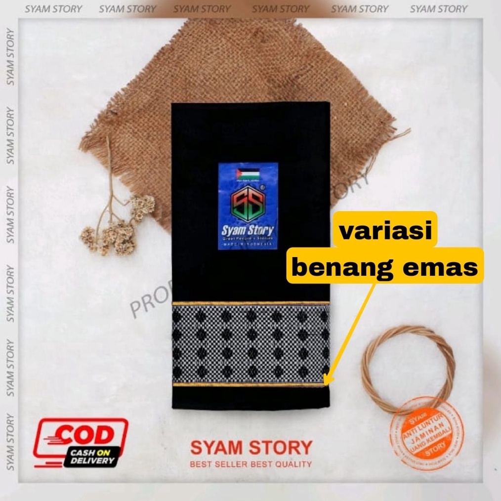 FASHION Sarung Polos Dewasa Variasi Benang Emas ginal Model tearu Tenun Doi Naga