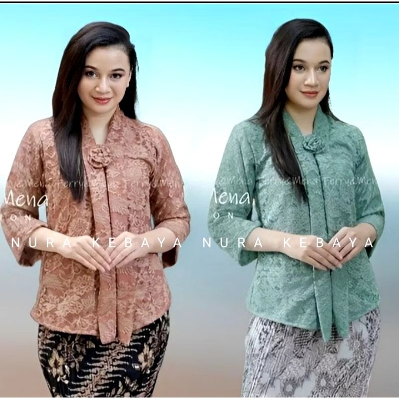 NURA KEBAYA • SETELAN BAJU KEBAYA FLOY ENCIM KARTINI / ATASAN KEBAYA FLOY BROKAT / KEBAYA JUMBO BIGG