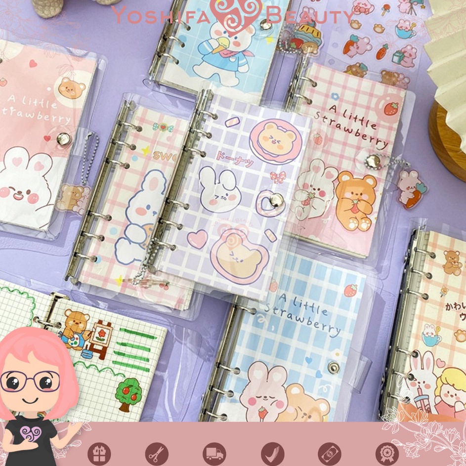 

Ready Terkeren Binder A6 isi kertas 8 lembar Karakter Momo Lucu Cute DIY Planner Jurnal Scrapbook Kawai Aesthetic Spiral Notebook For Stationery Planner For Week A6 Spiral Notebook