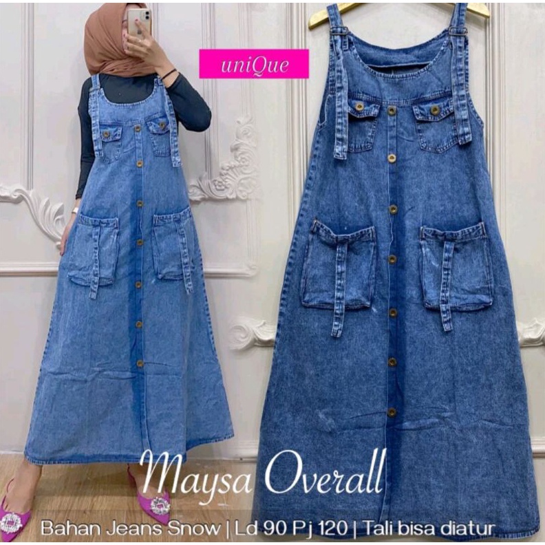 KODE S9C overall jeans L XXL wanita overall dres korea terbaru kekinian murah MEYSA OVERALL JEANS