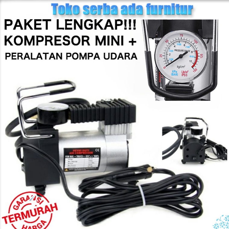Modern Paket Compressor Mini Listrik Portable pompa angin Ban motor Mobil  Kompresor Mini cet heavy 