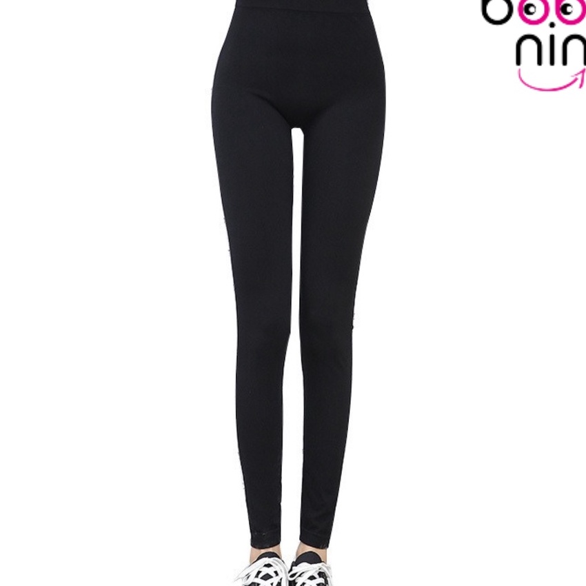 Grosir Ninabobo CW2 Celana Legging Panjang Karet Wanita Hitam Polos Soft Rayon All Size Leging Jumbo