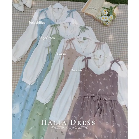 KODE A35V Hagia Overall Dress Gamis Bunga Hagia