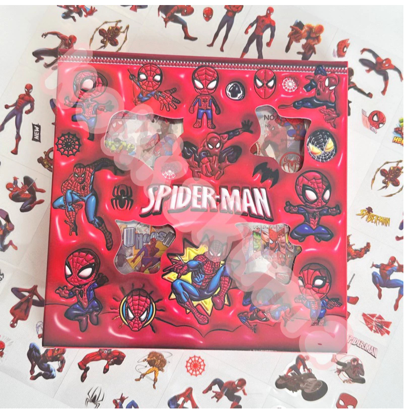 

SPIDERMAN 3D Sticker Box NONO / MOMO 2D Dekorasi Anak LAKI LAKI Journal Aesthetic / Jurnal Binder Stiker Box 1 Set isi 100