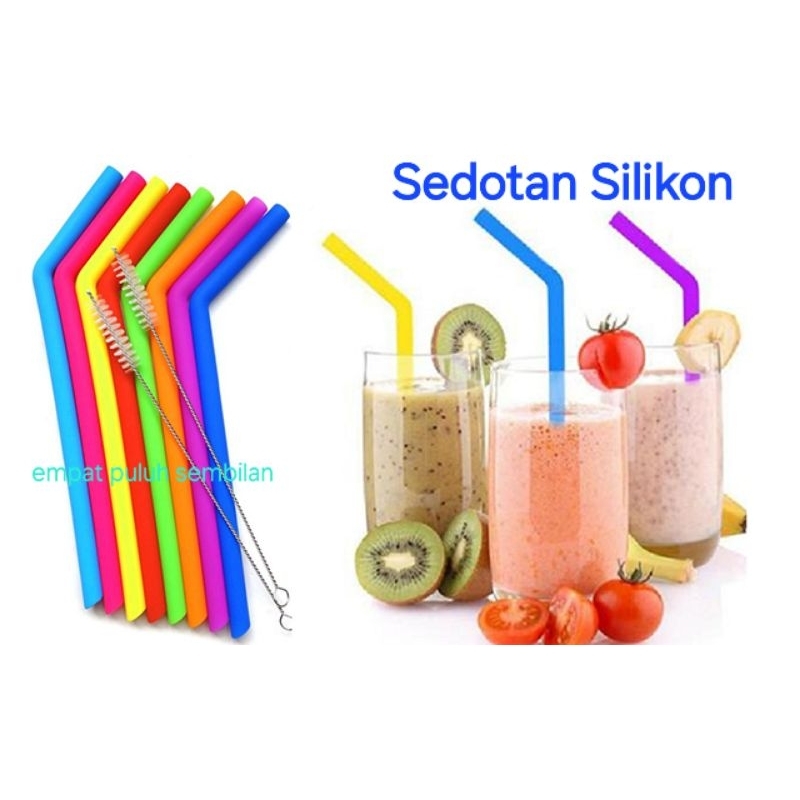 sikat pembersih sedotan silikon / alat pembersih sedotan / sikat kecil