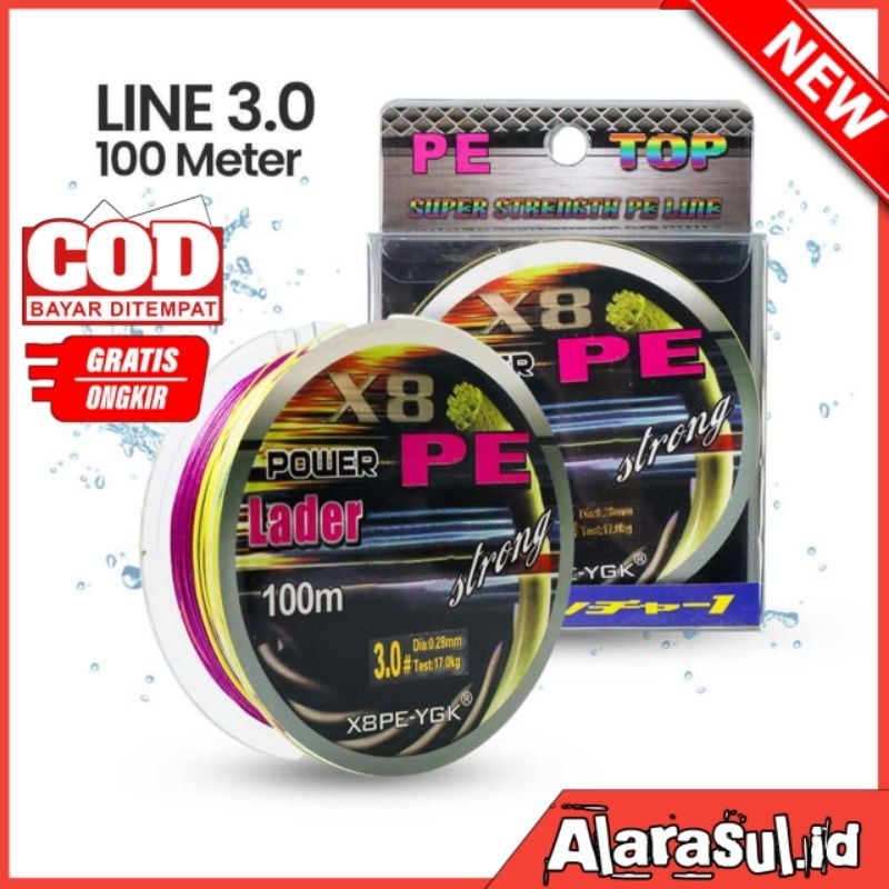 Benang Pancing PE Senar Pancing Pe Tali Pancing Super PE 8 Braid Line 100 Meter - X8