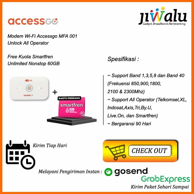 Modem Mifi Accessgo MFA001 4G LTE Unlock - Free Smartfren JunDW