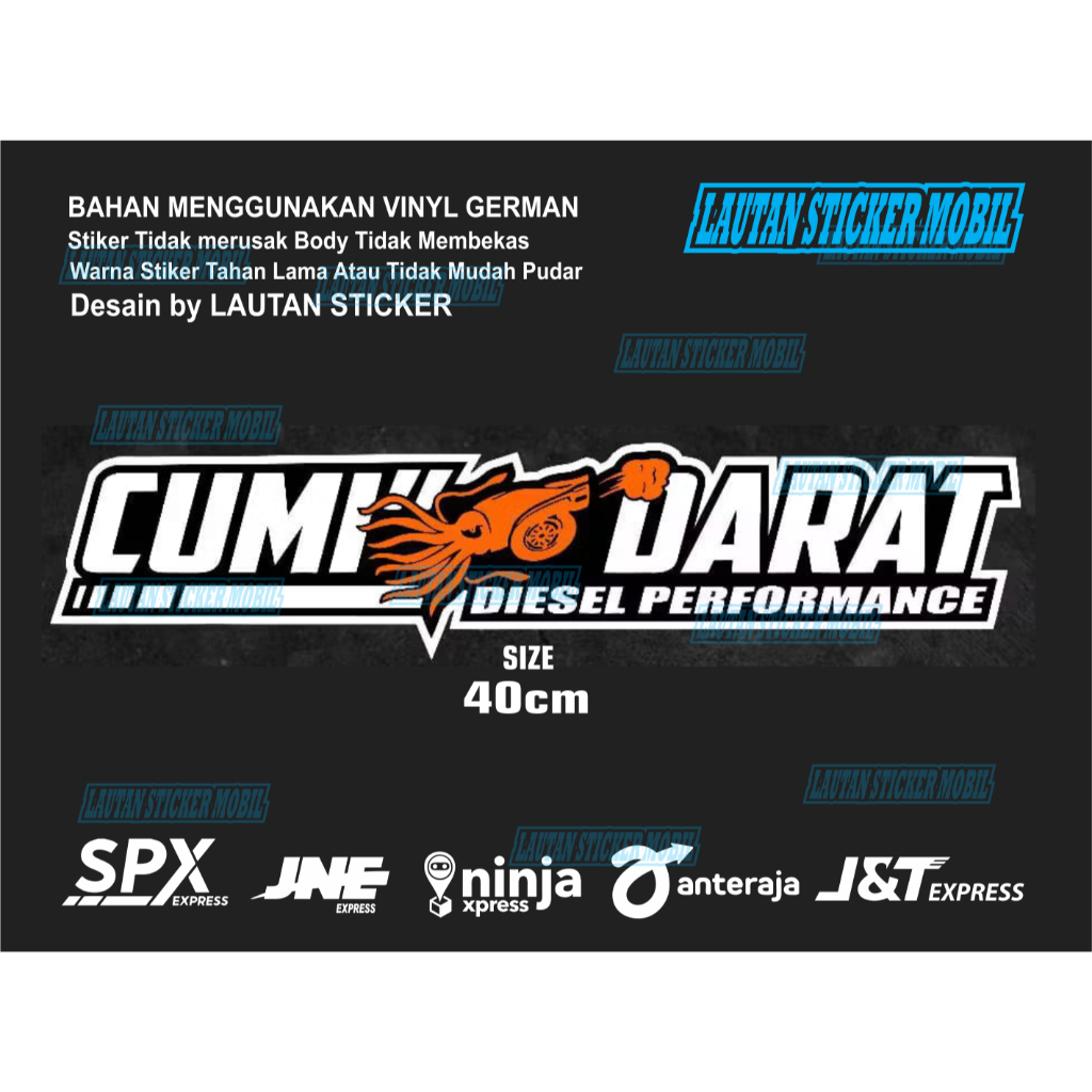 CUTING STICKER CUMI DARAT STIKER TULISAN MOBIL CUMI CUMI DARAT