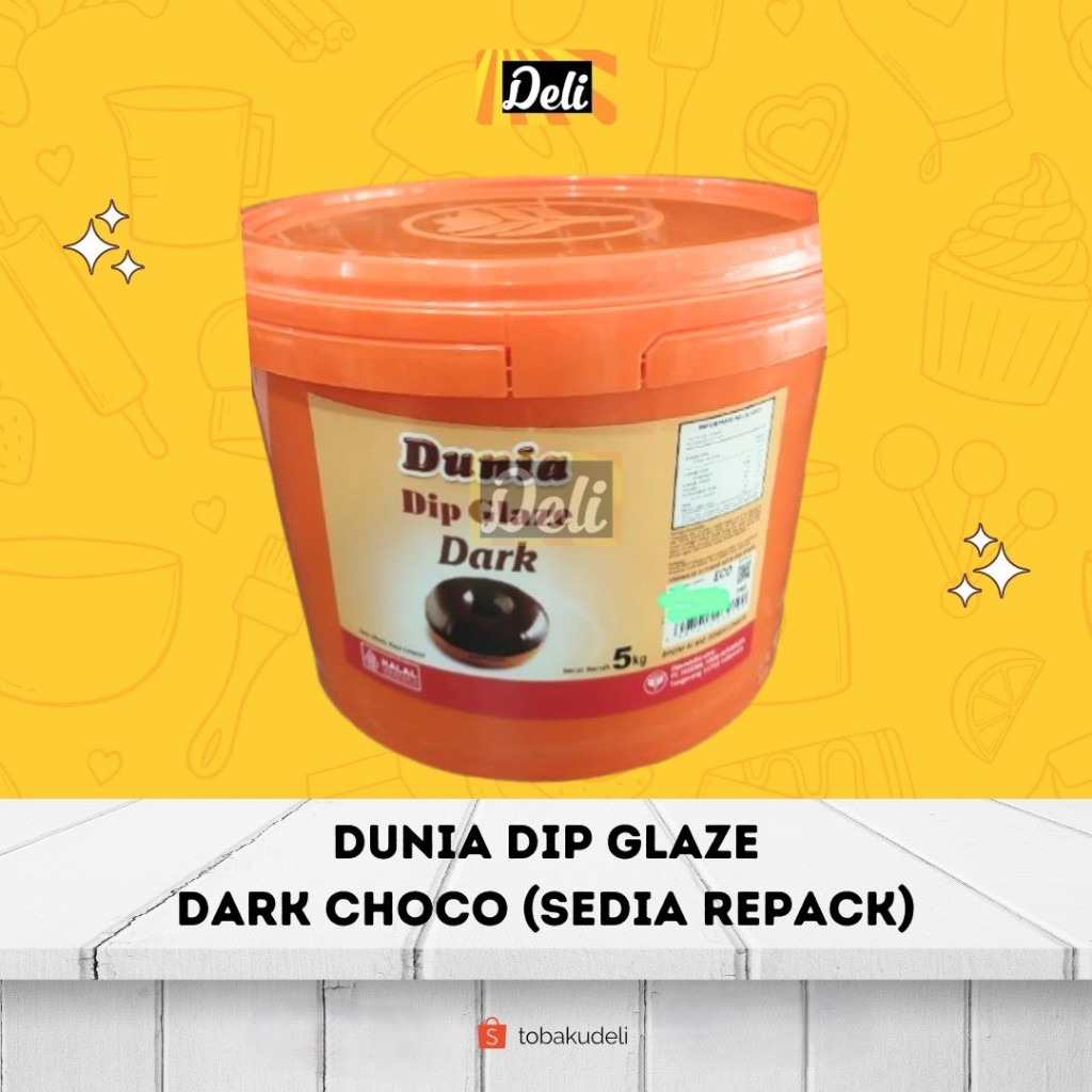 

Dunia Dip Glaze Dark Chocolate Glaze Topping Donat Rasa Dark Coklat Choco Repack 500gr