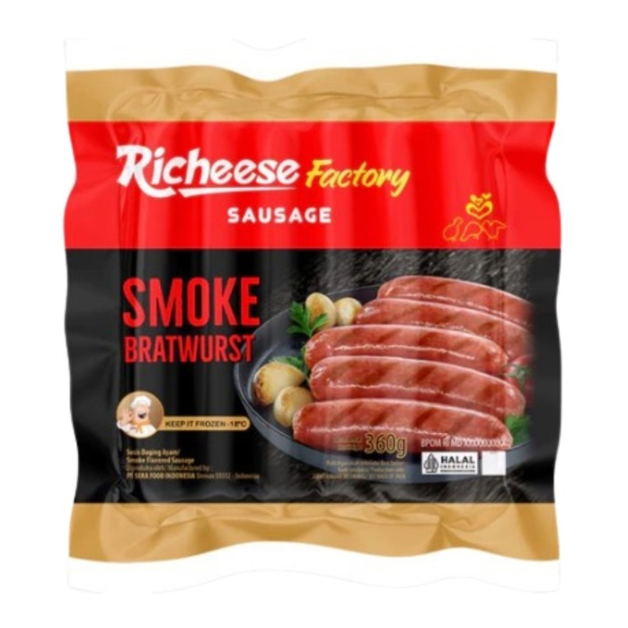 

Richeese Sausage Smoke Bratwurst 360 Gram - Sosis Ayam