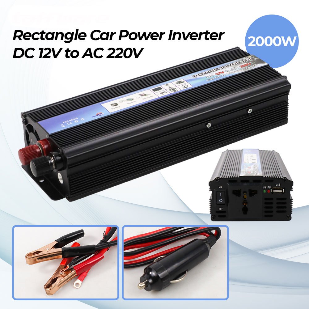 Power Inverter 2000W Inverter TAFFWARE 2000 Watt Inverter DC to AC With USB 5V Inverter DC ke AC