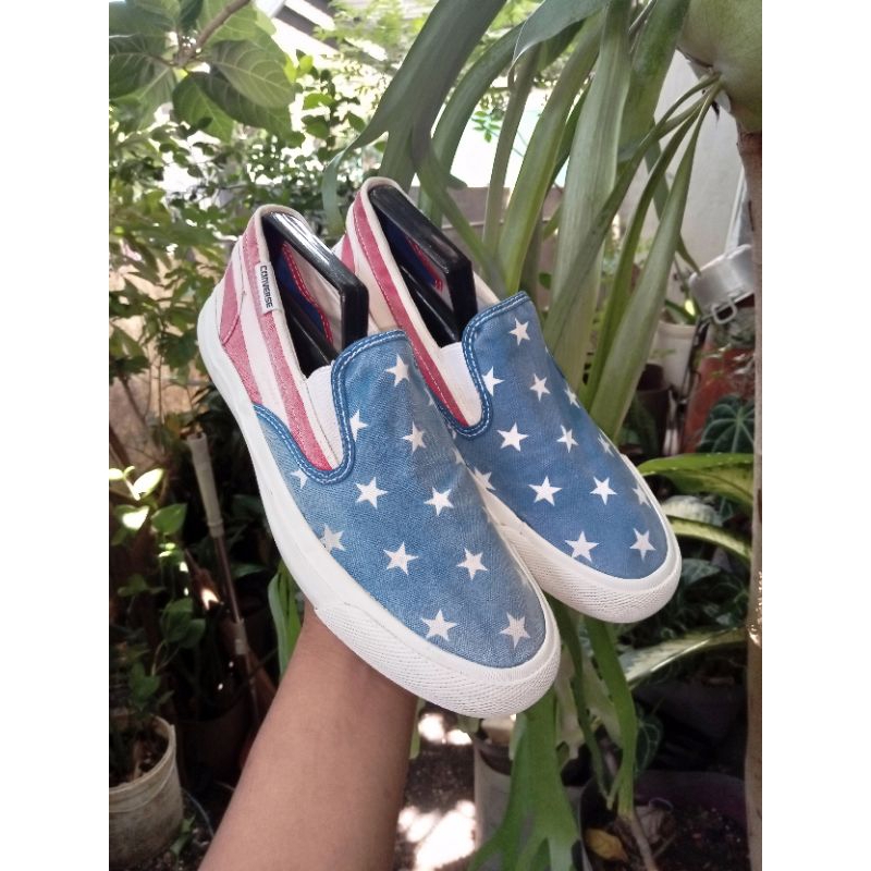 Sepatu Second / Sepatu Bekas - Converse Slip On American Flag - Size : 41 - Insole : 26 cm - casual 