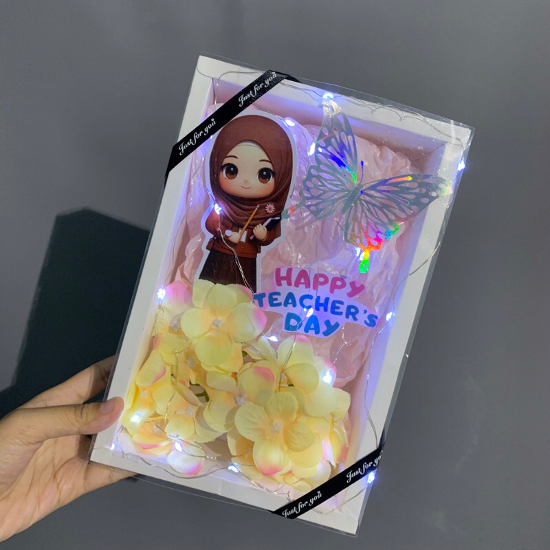 

Frame Teacher Day LED Gift Box Snack | Hampers Hari Guru | Kado hari guru