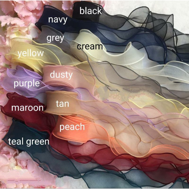 10 YARD ( 9 METER) - PITA ORGANZA NECI/ ORGANZA RIBBON/ORGANZA LIST WAVE/PITA KOREA