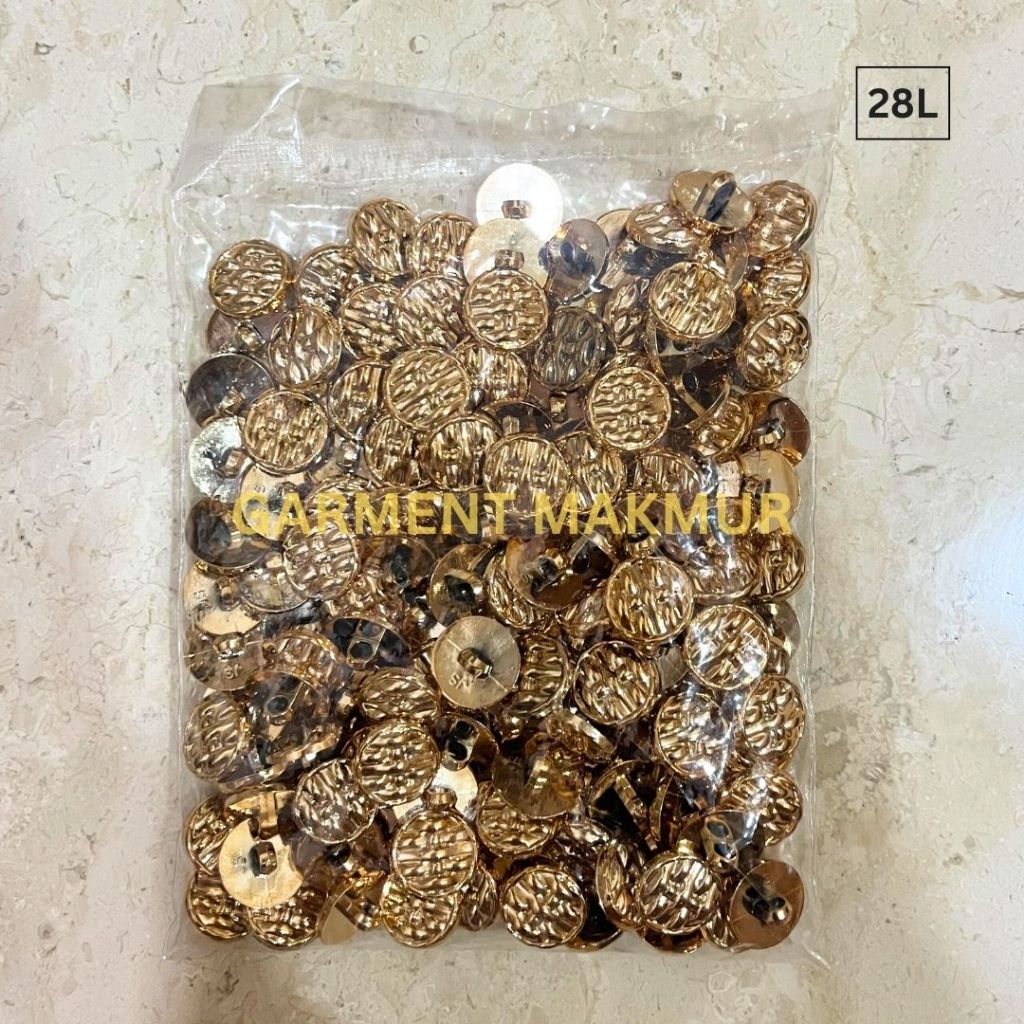 Kancing Jamur Timbul Motif Tali (Bantalan / Tunik / UV Abstrak) Warna Rose Gold Emas Ukuran 24L 28L 