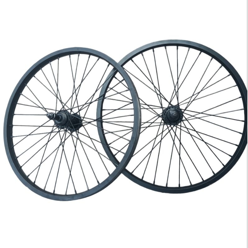 Velg Alloy Hitam Wheelset Sepeda 20 " Pelek Jadi