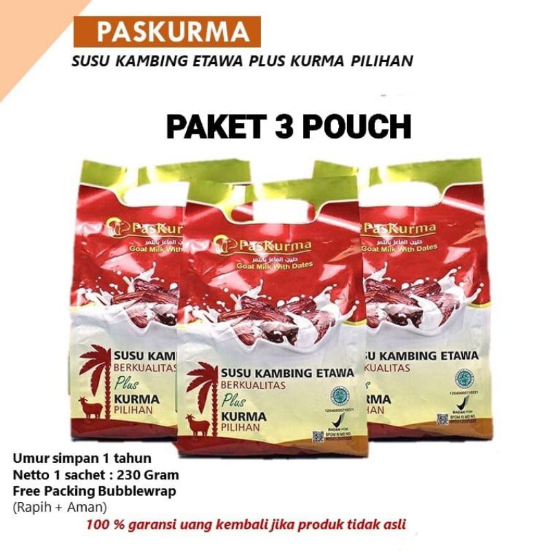 

Paket 3 Pouch Paskurma - Susu Kambing Etawa Plus Kurma Premium