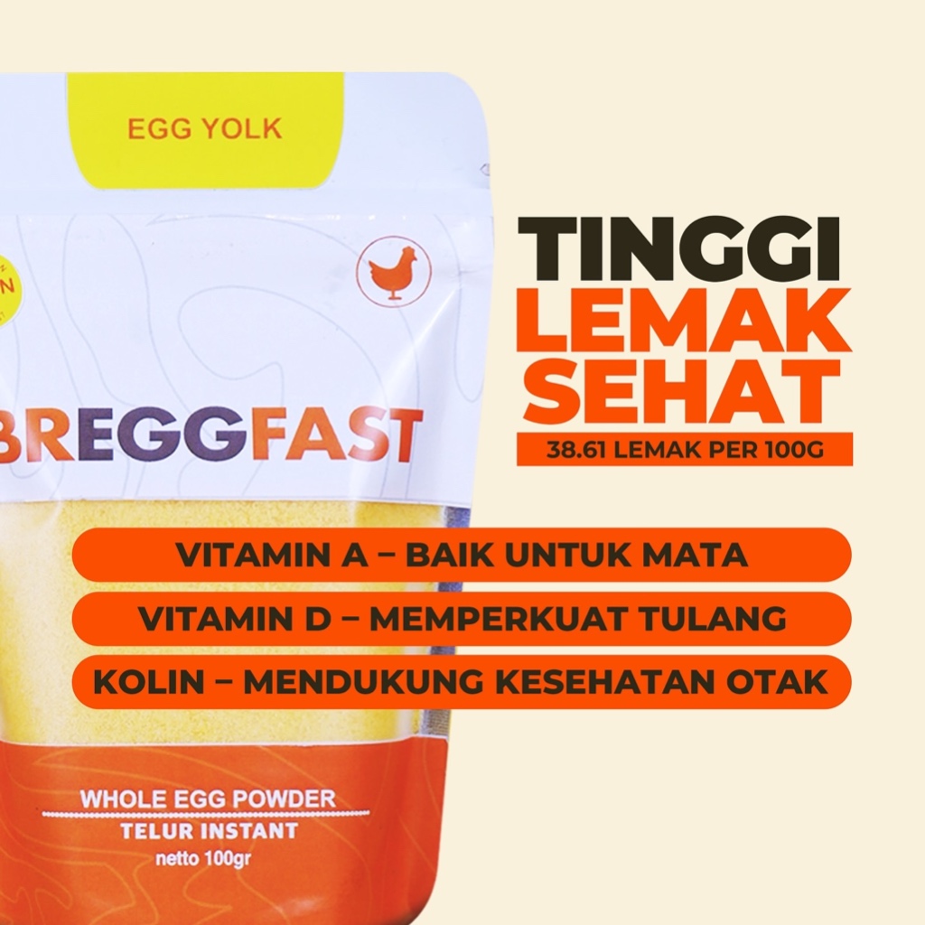 

Egg Yolk Powder Tepung Kuning Telur BREGGFAST 100 gram Halal