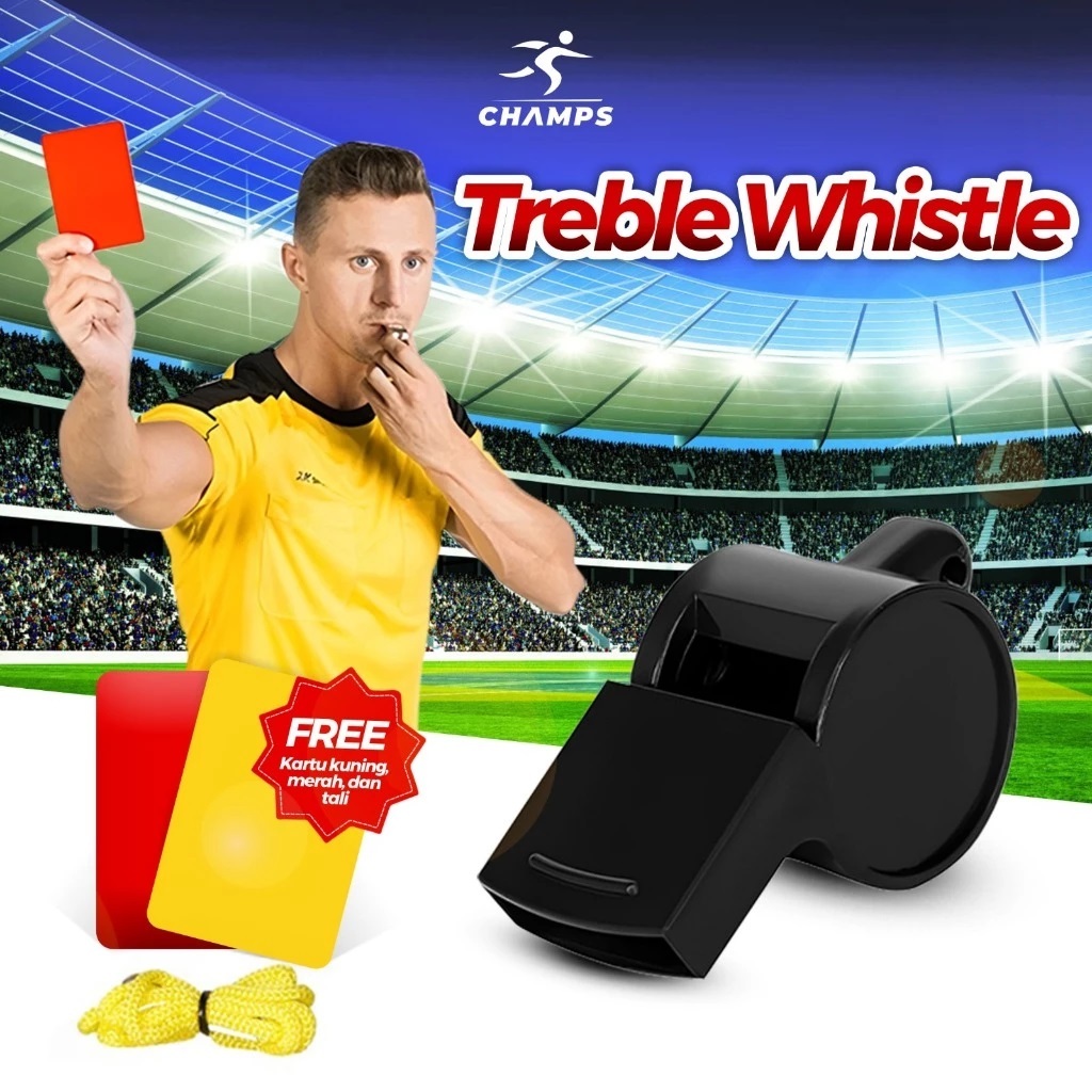 Peluit Wasit Original / Pluit Lanyard Wasit Sepak Bola / Free Kartu dan Peluit Wasit Asli