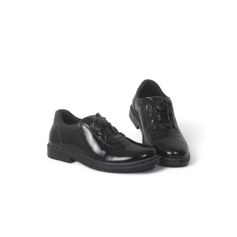 MISIL - Sepatu PDH Tali Putar TNI Polri Security Satpam Model Bheta Kulit Asli Hitam Kilap
