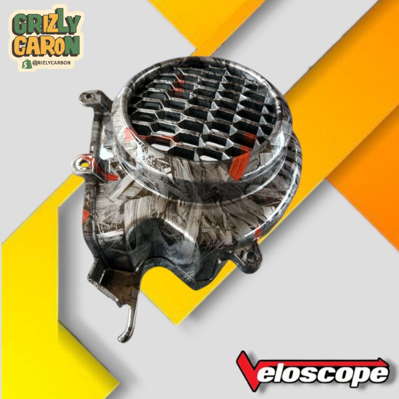 Tutup kipas carbon celup forged blue red beat/scoopy 2021-2024