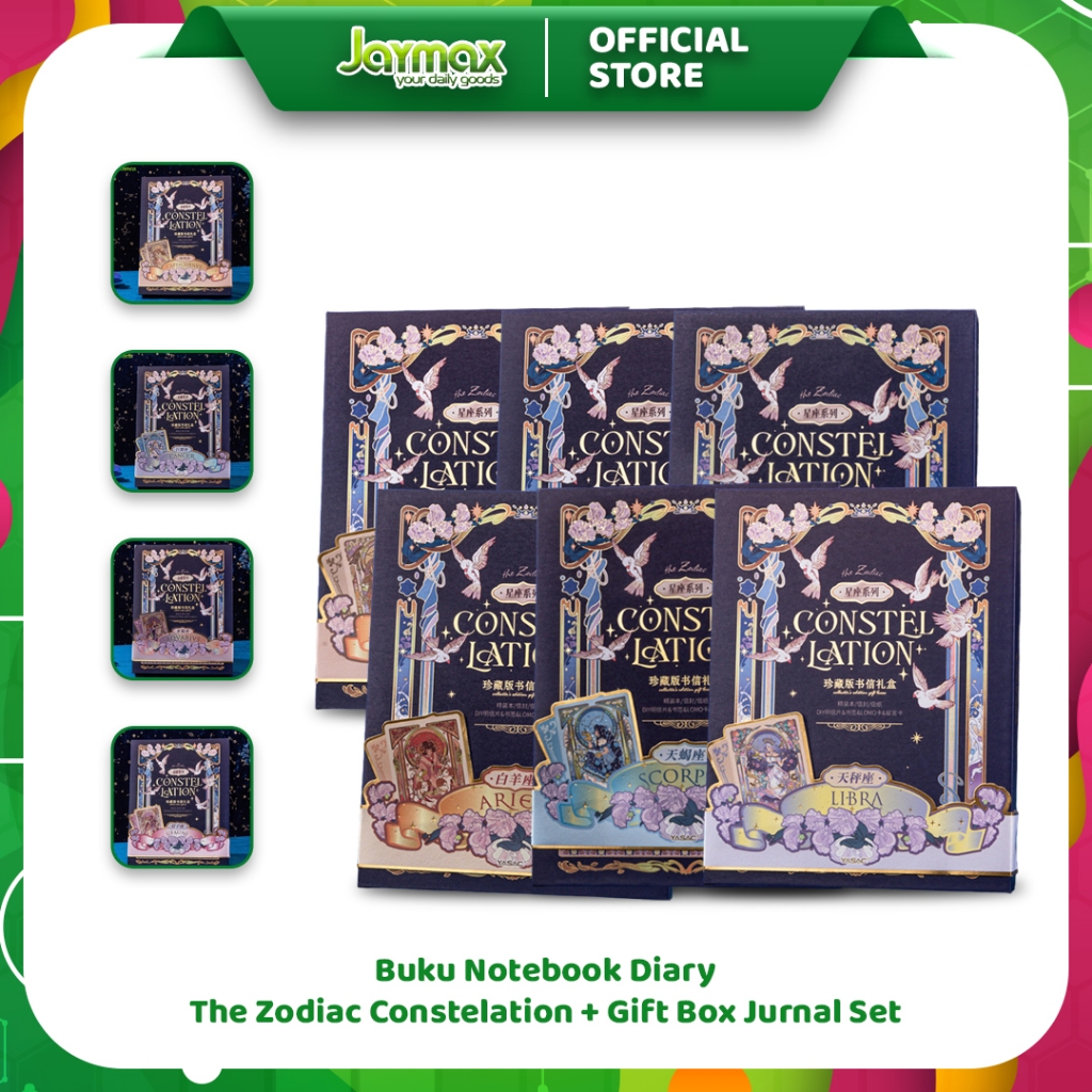 

bib Buku Notebook Diary The Zodiac Constelation + Gift Box Jurnal Set