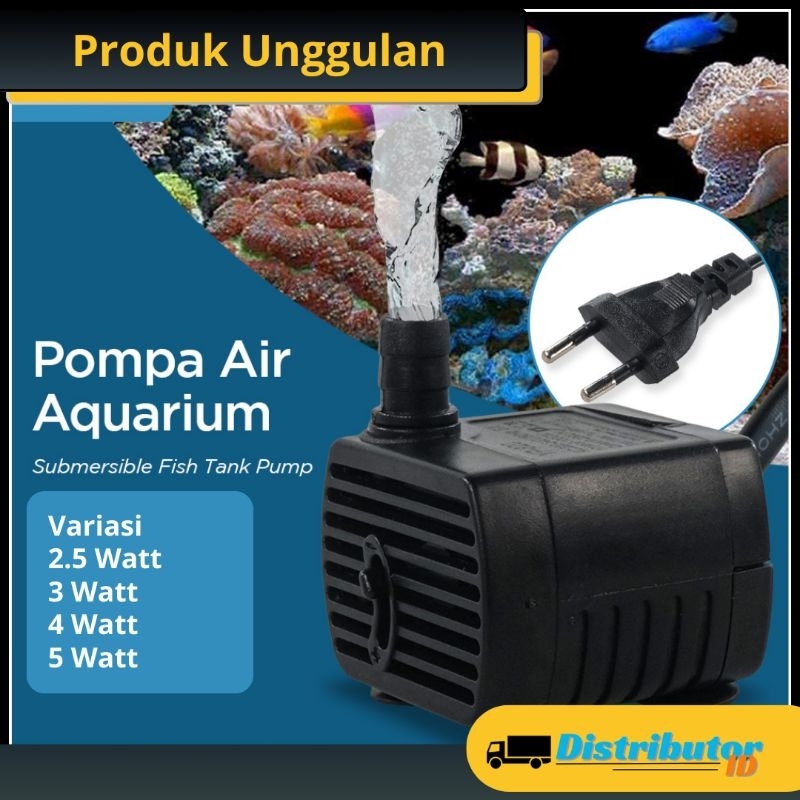 NEW Pompa Aquarium Celup Low Watt 2.5/3/4/5 Watt - Pompa Air Mini Kecil Ikan Submersible Pump Fish