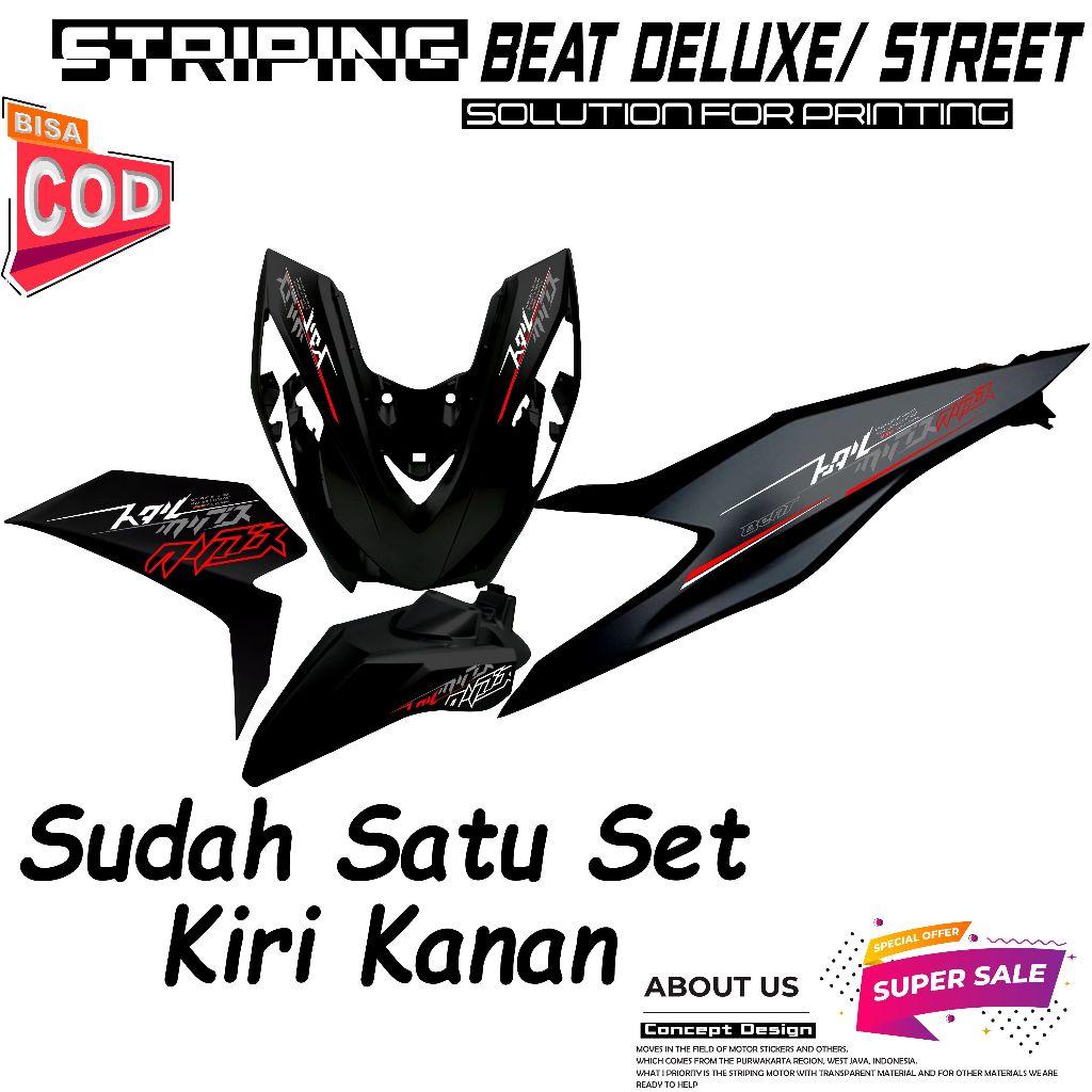 STRIPING VARIASI TRANSPARAN BEAT DELUXE, BEAT STREET KEREN