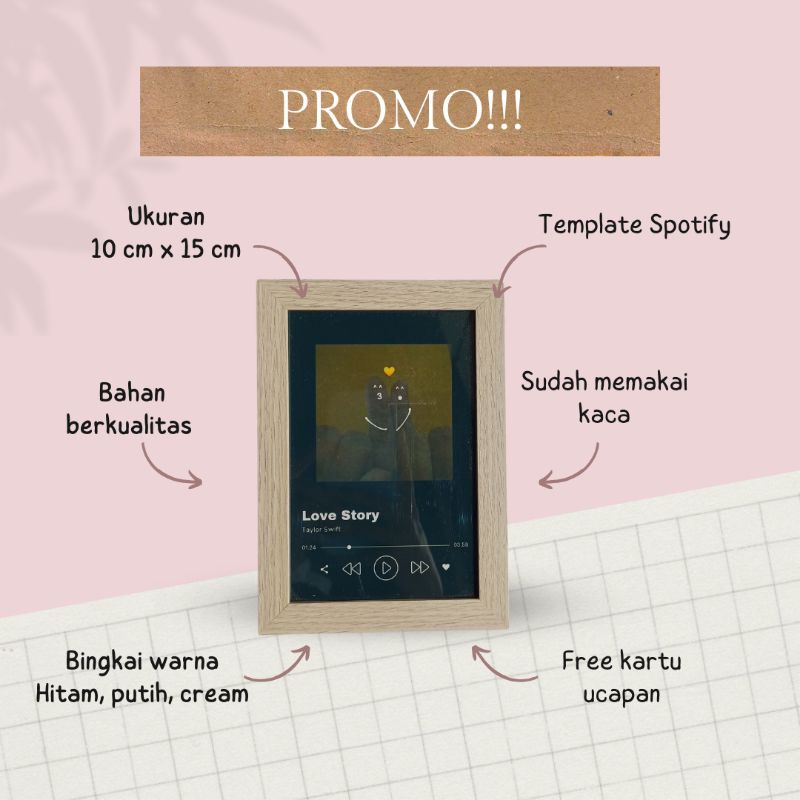 

CUSTOM PIGURA SPOTIFY | Bingkai Foto Frame | Kado Ulang Tahun Gift Anniversary Hadiah Wisuda Hampers Perpisahan Valentine