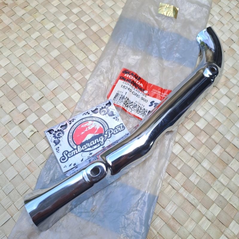 COVER TUTUP LEHER KNALPOT MUFFLER HONDA ASTREA PRIMA GRAND LEGENDA IMPRESSA ORIGINAL AHM