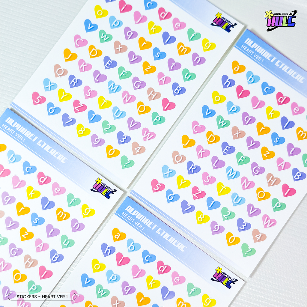 

KULS ID Sticker Heart ver 1 Alphabet Dot Note Stiker Jurnaling Warna Warni