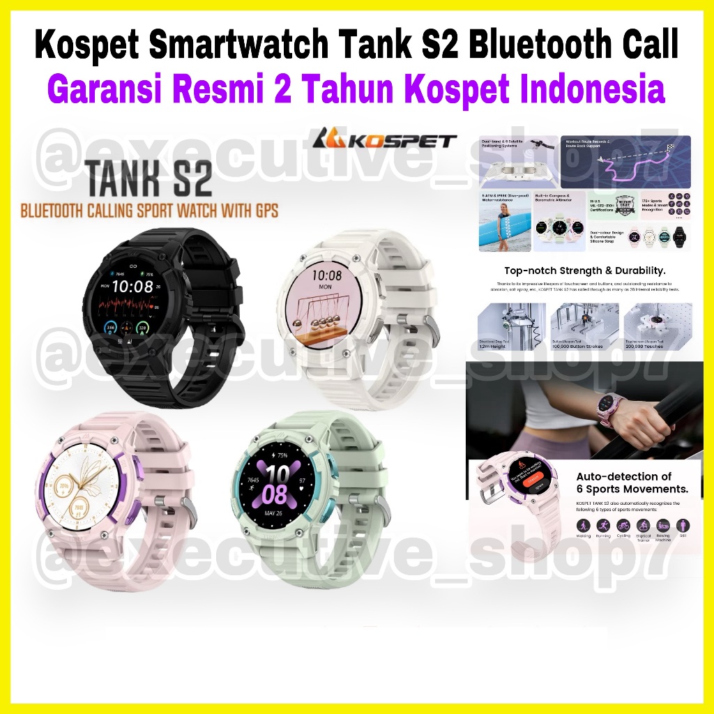 Kospet Smartwatch Tank S2 Bluetooth Call - Garansi Resmi 2 Tahun Kospet Indonesia