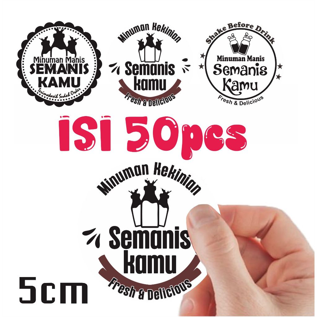 

Stiker Minuman Botol ISI 50pc STIKER SEMANIS KAMU UNTUK BOTOL ALMOND 250ML