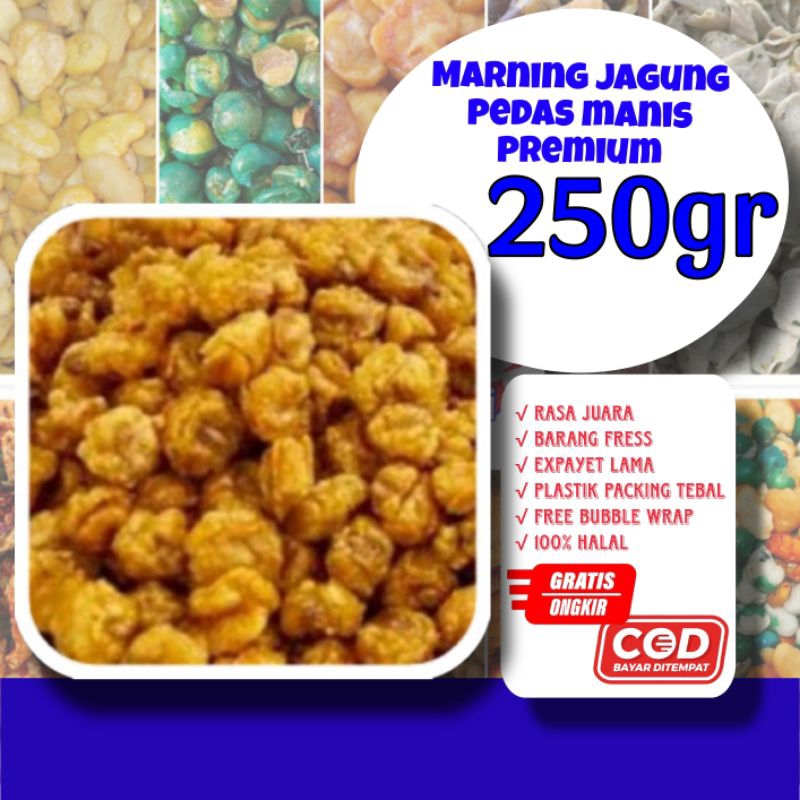

marning jagung pedas manis 250gr /marning jagung/aneka snack serba 5000