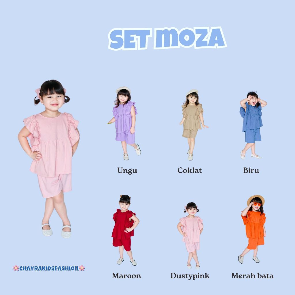 Smilee Set Moza Setelan Anak Perempuan Mix Warna Uk. 1-5 Tahun