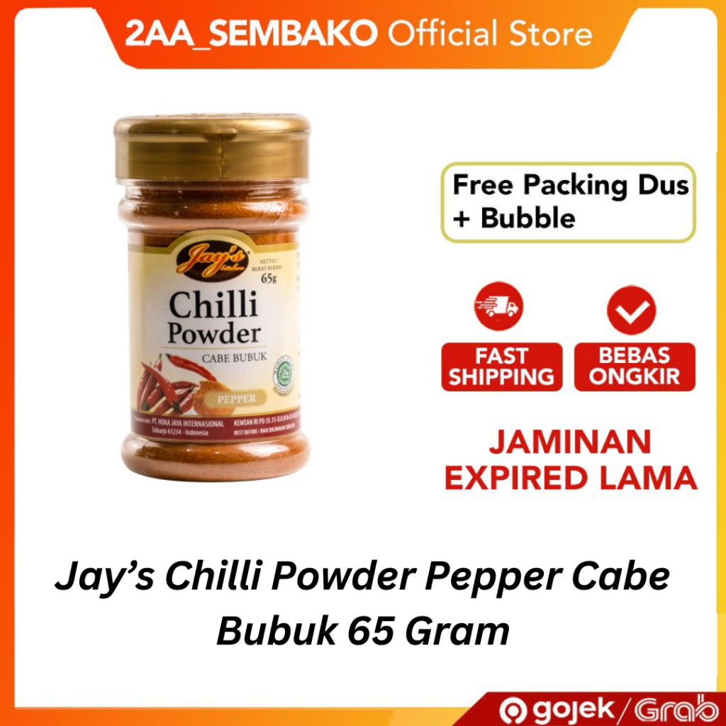 

Jay’s Chilli Powder Pepper Cabe Bubuk 65 Gram
