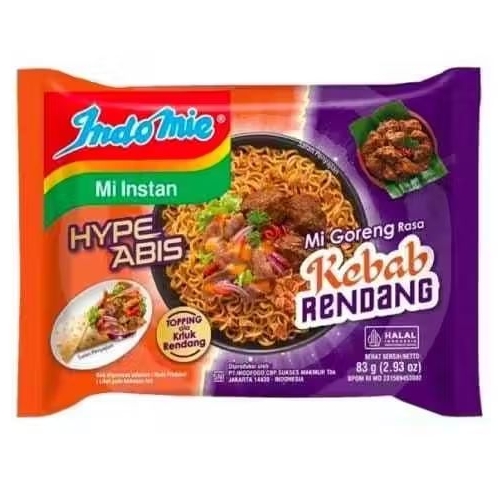 

Indomie Mie Instan Hype Abis Mie Goreng Rasa Kebab Rendang isi 83 gram