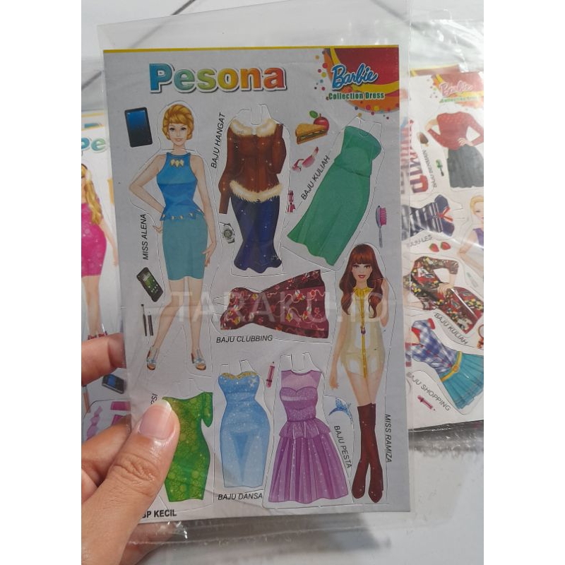 Mainan Bongkar Pasang Baju Bajuan Barbie Kertas - Mainan Anak Mainan Jadul