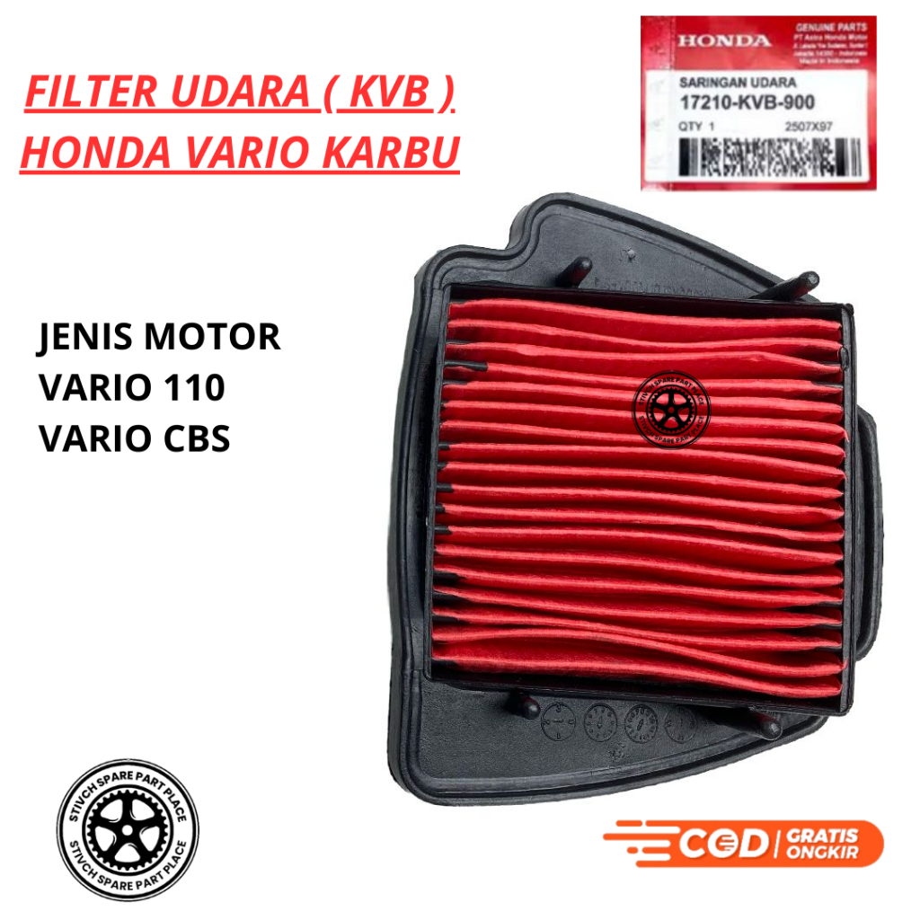 FILTER SARINGAN UDARA HONDA VARIO 110 / VARIO CBS / VARIO KARBU / FILTER UDARA VARIO 110/KARBU / KVB