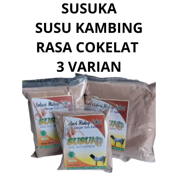 

SUSUKA SUSU KAMBING RASA COKELAT PREMIUM ENAK LEZAT DAN BERGIZI COCOK UNTUK ANAK-ANAK DAN DEWASA