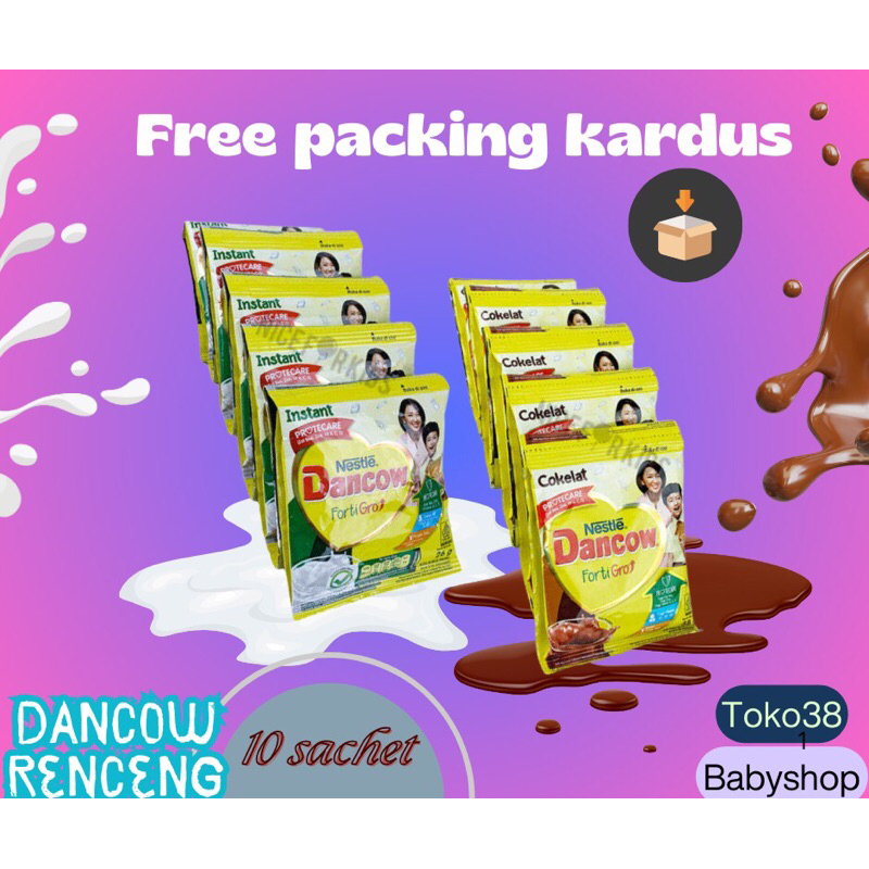 

DANCOW Fortigro Sachet Putih (10x26g) Coklat (10x38g) renceng / Susu Bubuk Dancow rencengan / Susu Bubuk Dancow sachet